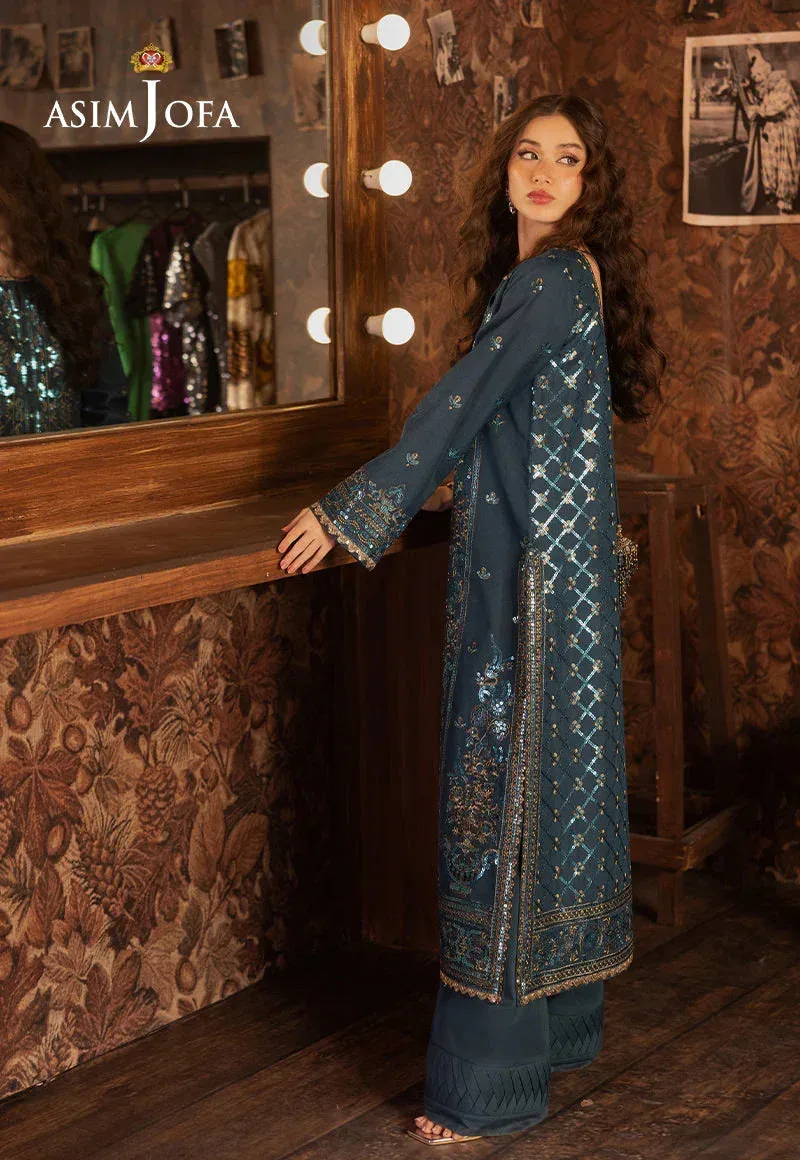 Asim Jofa Festive Opulence Teal – view 3 – Poshaq