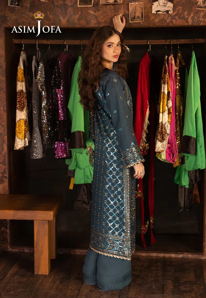 Asim Jofa Festive Opulence Teal – view 5 – Poshaq