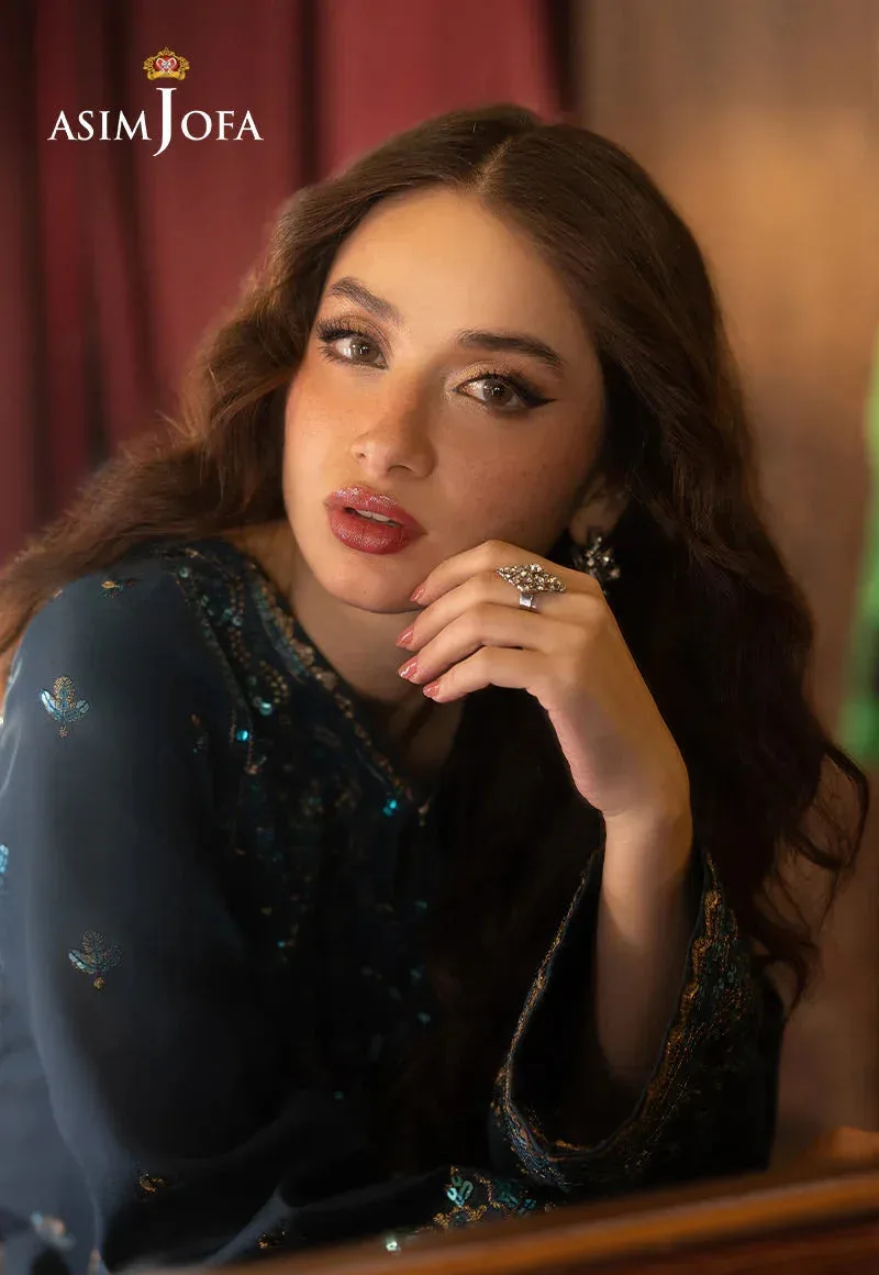 Asim Jofa Festive Opulence Teal – view 6 – Poshaq