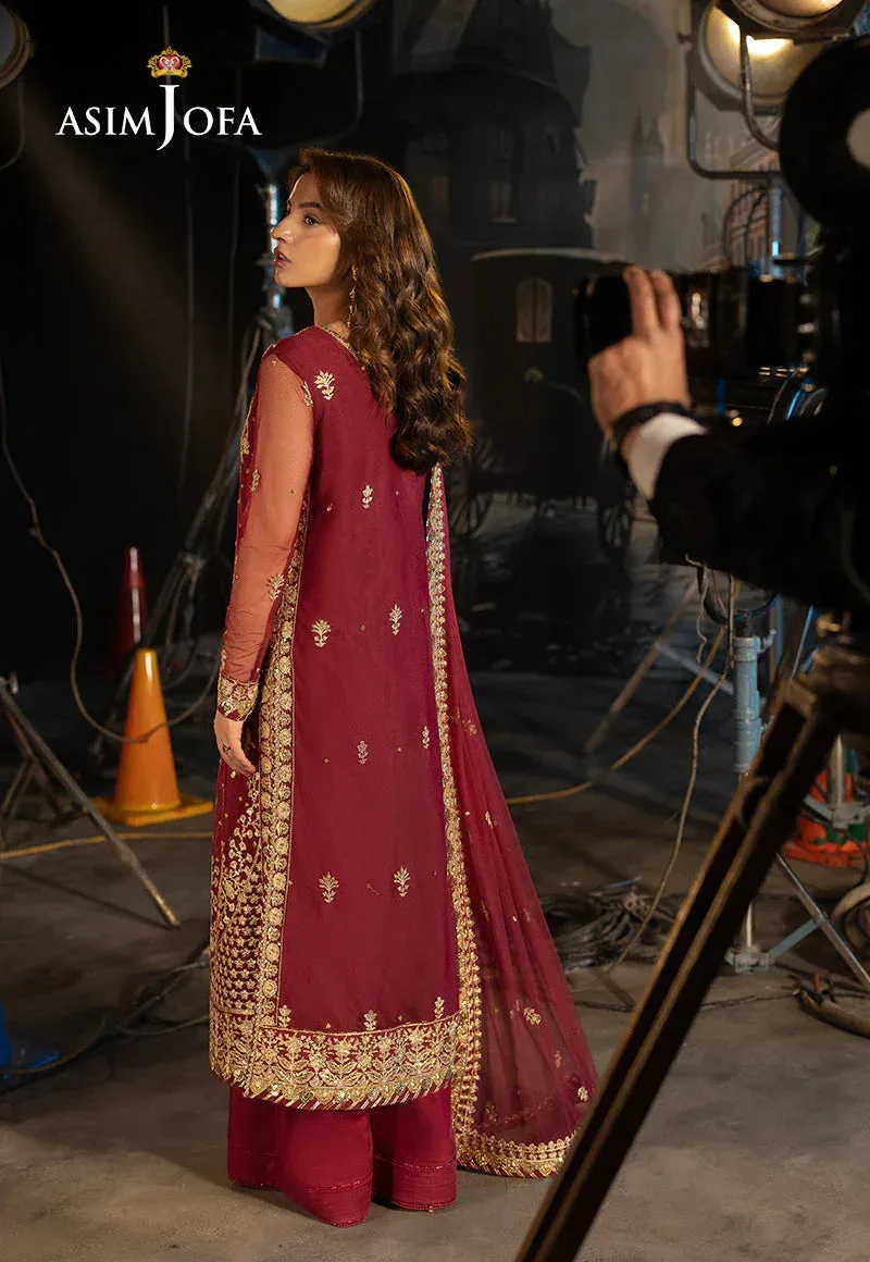 Asim Jofa Festive Collection 25 Magenta Net – view 2 – Poshaq