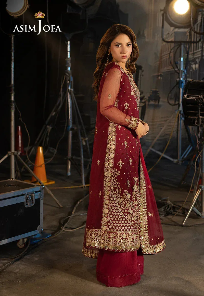 Asim Jofa Festive Collection 25 Magenta Net – view 3 – Poshaq