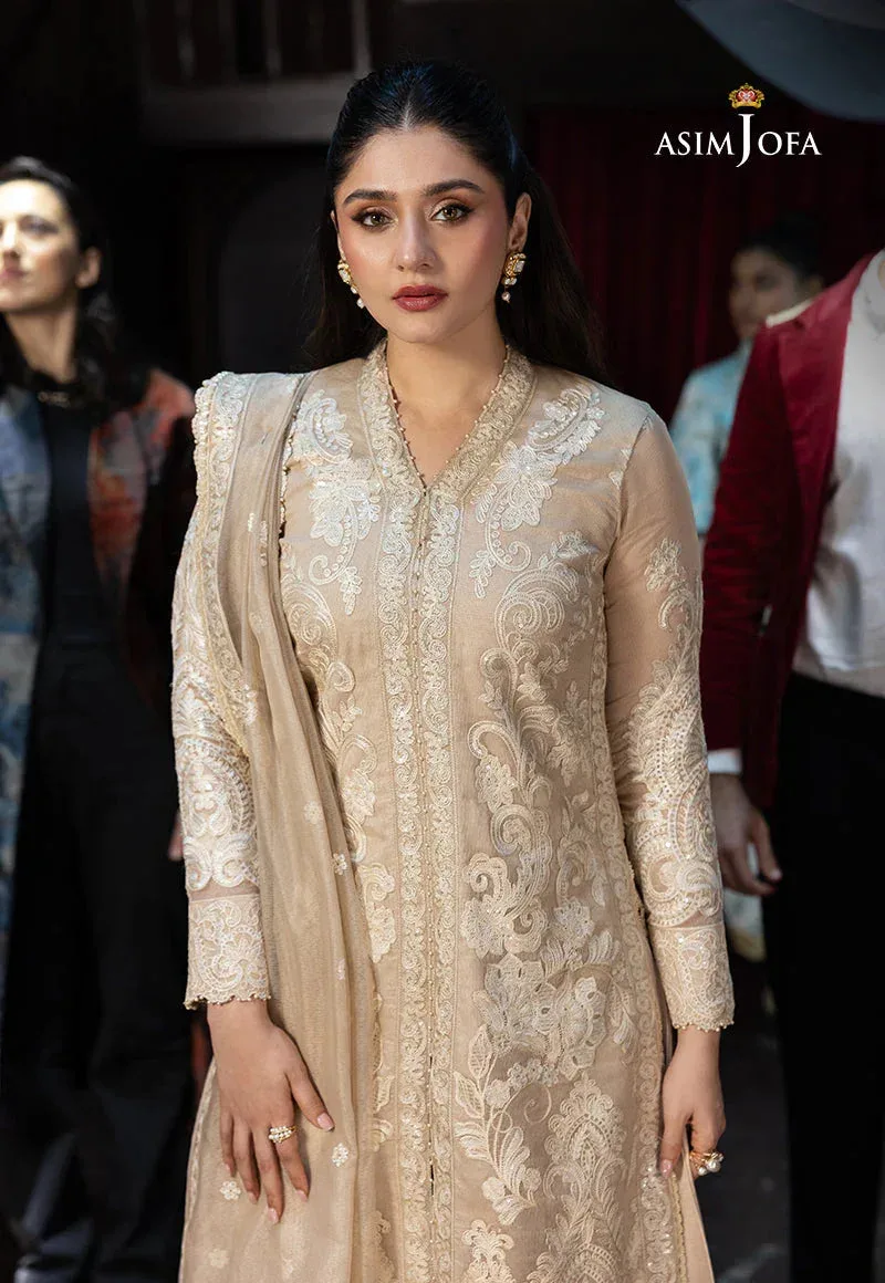 Asim Jofa Festive Collection 25 Beige Net – view 3 – Poshaq