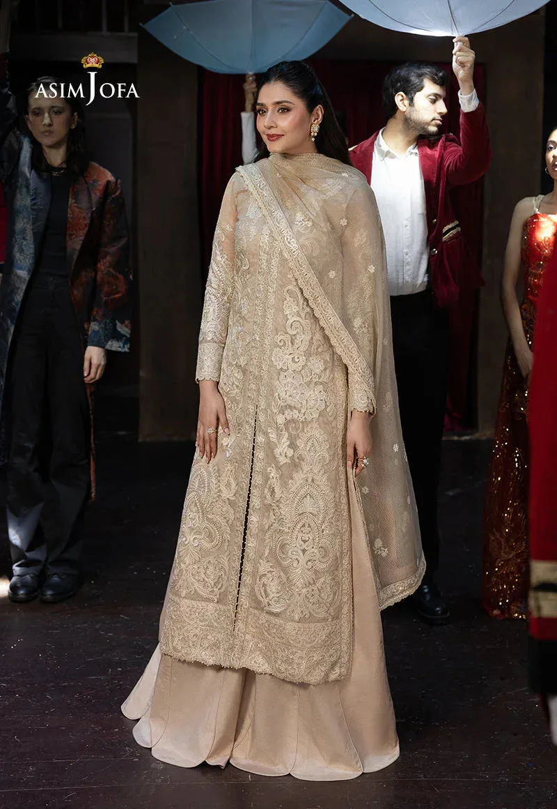 Asim Jofa Festive Collection 25 Beige Net – view 6 – Poshaq