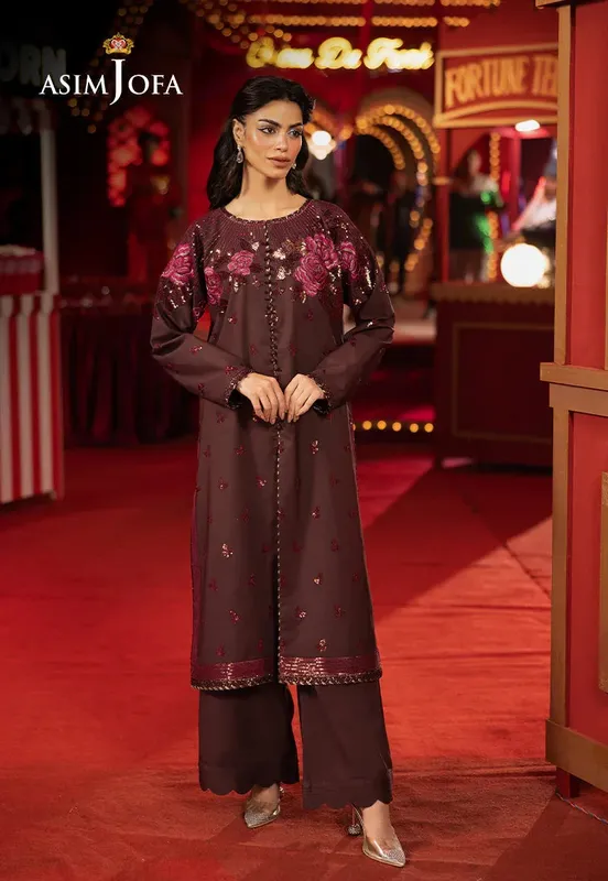 Asim Jofa Festive Collection 25 Magenta Silk – view 1 – Poshaq