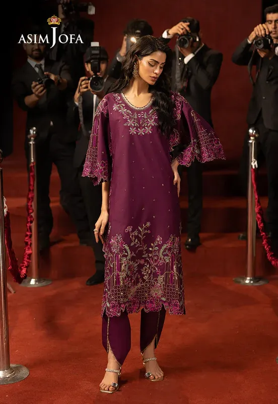 Asim Jofa Festive Collection 25 Magenta Chiffon – view 1 – Poshaq
