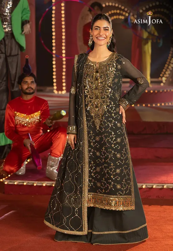 Asim Jofa Festive Collection 25 Green Chiffon – view 1 – Poshaq