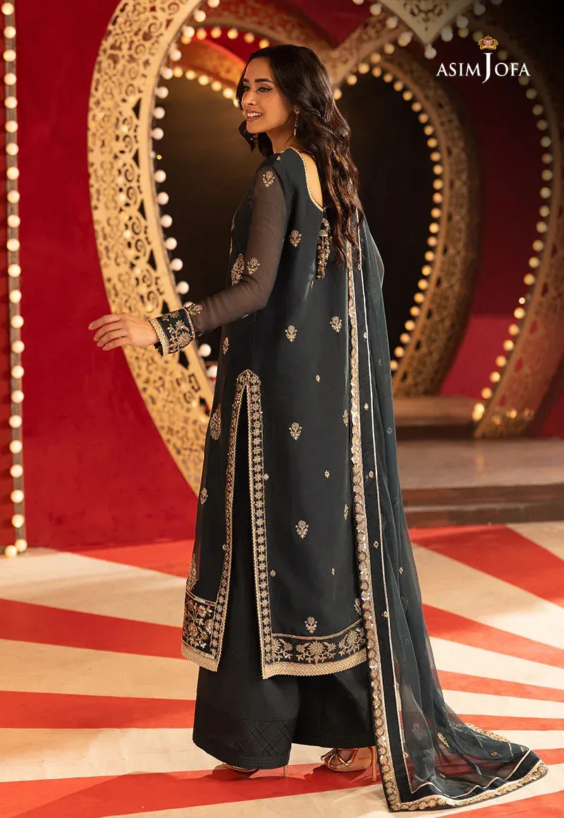 Asim Jofa Festive Collection 25 Teal Chiffon – view 2 – Poshaq