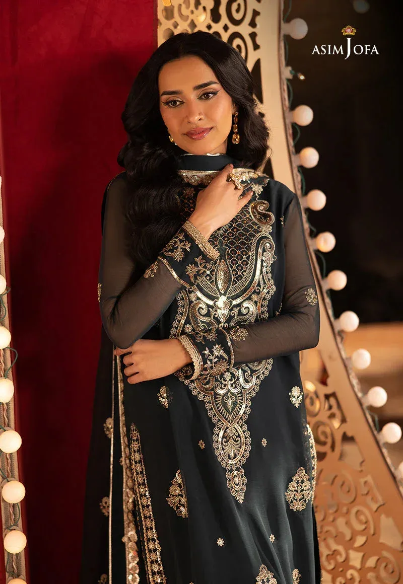 Asim Jofa Festive Collection 25 Teal Chiffon – view 3 – Poshaq