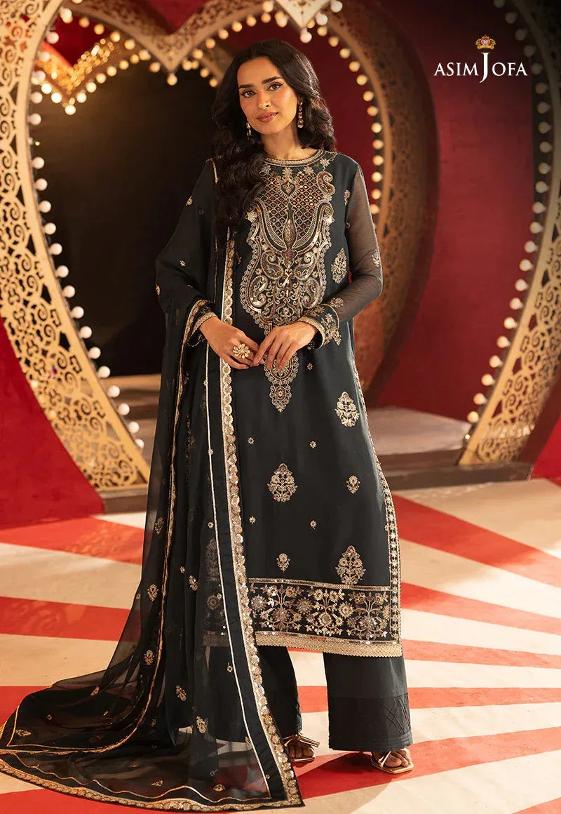 Asim Jofa Festive Collection 25 Teal Chiffon – view 7 – Poshaq