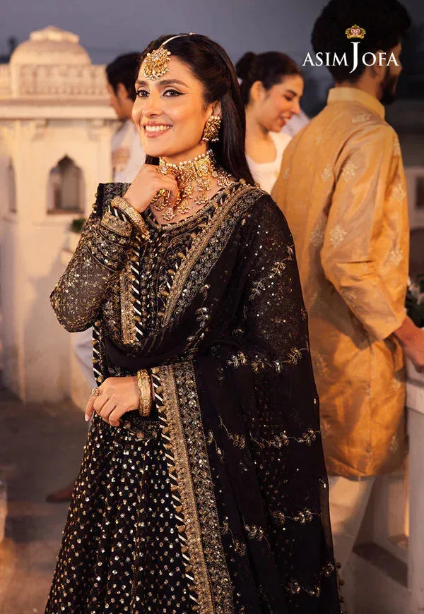 Asim Jofa Shehnai Festive Collection Black Chiffon – view 5 – Poshaq
