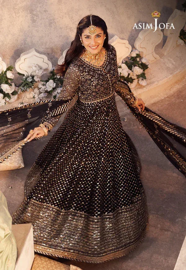Asim Jofa Shehnai Festive Collection Black Chiffon – view 7 – Poshaq