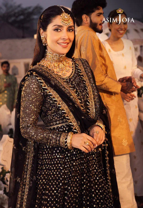 Asim Jofa Shehnai Festive Collection Black Chiffon – view 8 – Poshaq
