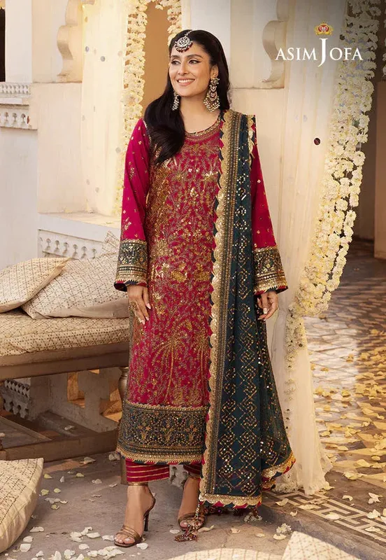 Asim Jofa Shehnai Festive Collection Pink Raw Silk – view 1 – Poshaq