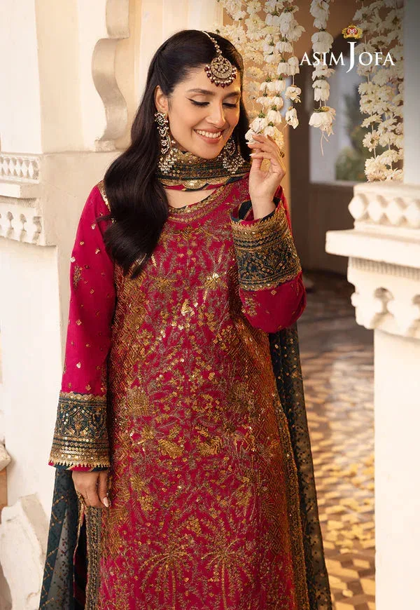 Asim Jofa Shehnai Festive Collection Pink Raw Silk – view 4 – Poshaq