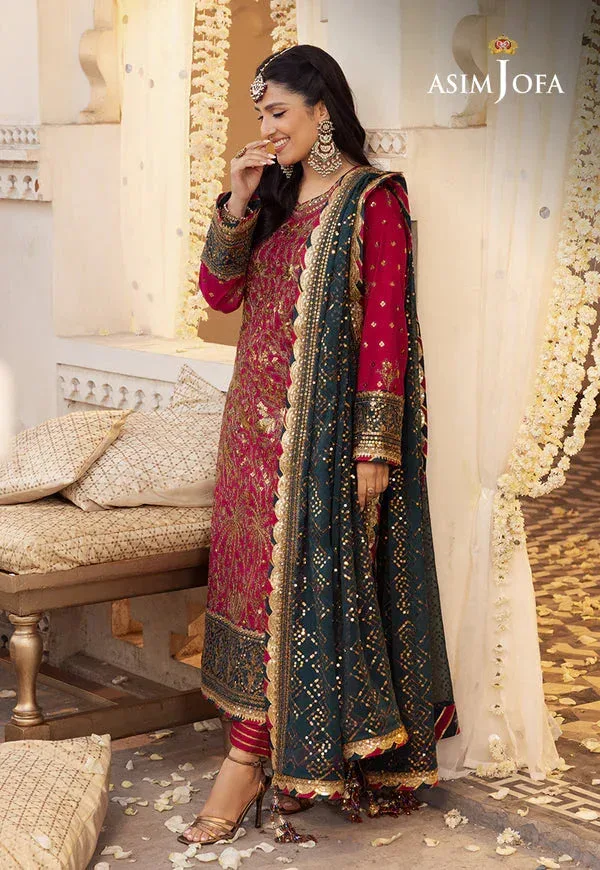 Asim Jofa Shehnai Festive Collection Pink Raw Silk – view 5 – Poshaq