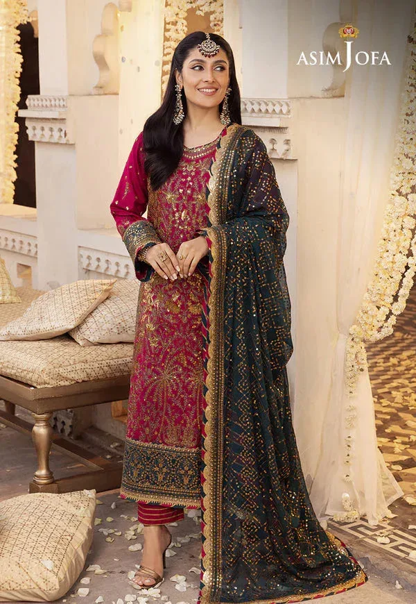 Asim Jofa Shehnai Festive Collection Pink Raw Silk – view 6 – Poshaq