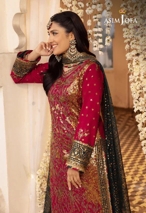 Asim Jofa Shehnai Festive Collection Pink Raw Silk – view 9 – Poshaq