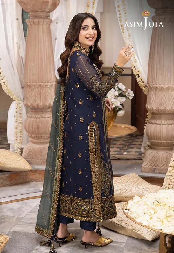 Asim Jofa Shehnai Festive Collection Blue Organza – view 2 – Poshaq