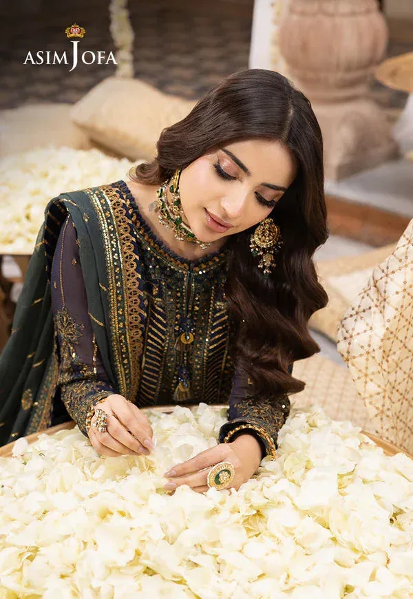 Asim Jofa Shehnai Festive Collection Blue Organza – view 5 – Poshaq