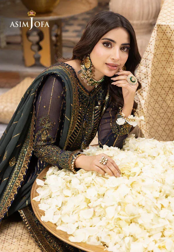 Asim Jofa Shehnai Festive Collection Blue Organza – view 7 – Poshaq