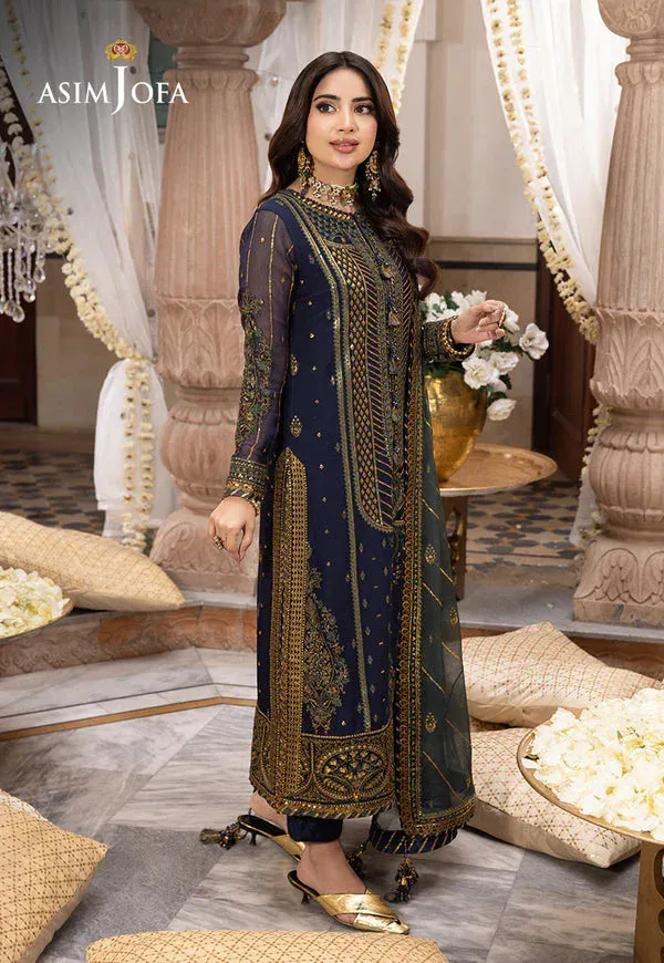 Asim Jofa Shehnai Festive Collection Blue Organza – view 8 – Poshaq