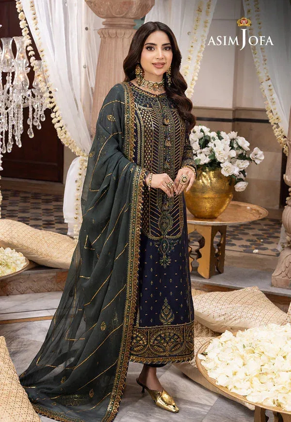 Asim Jofa Shehnai Festive Collection Blue Organza – view 9 – Poshaq