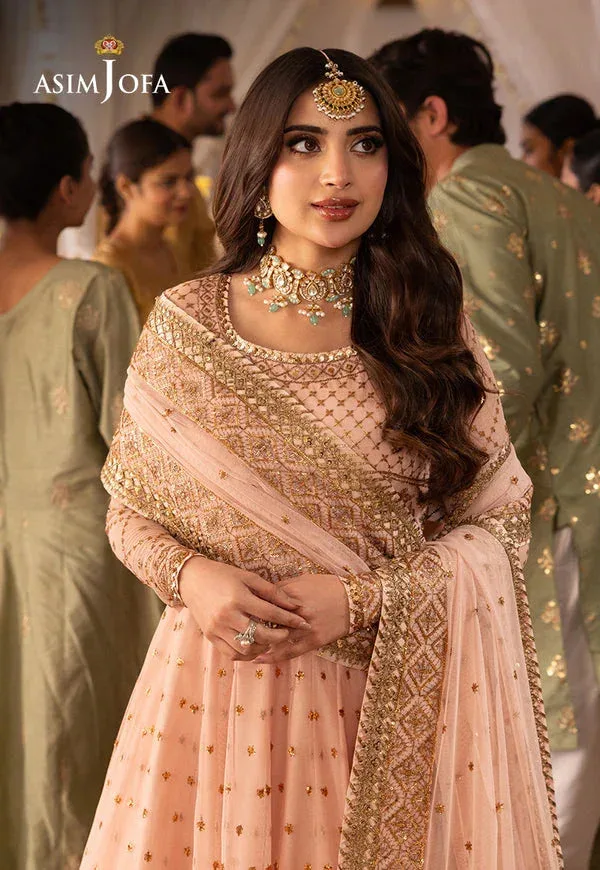Asim Jofa Shehnai Festive Collection Peach Silk – view 3 – Poshaq