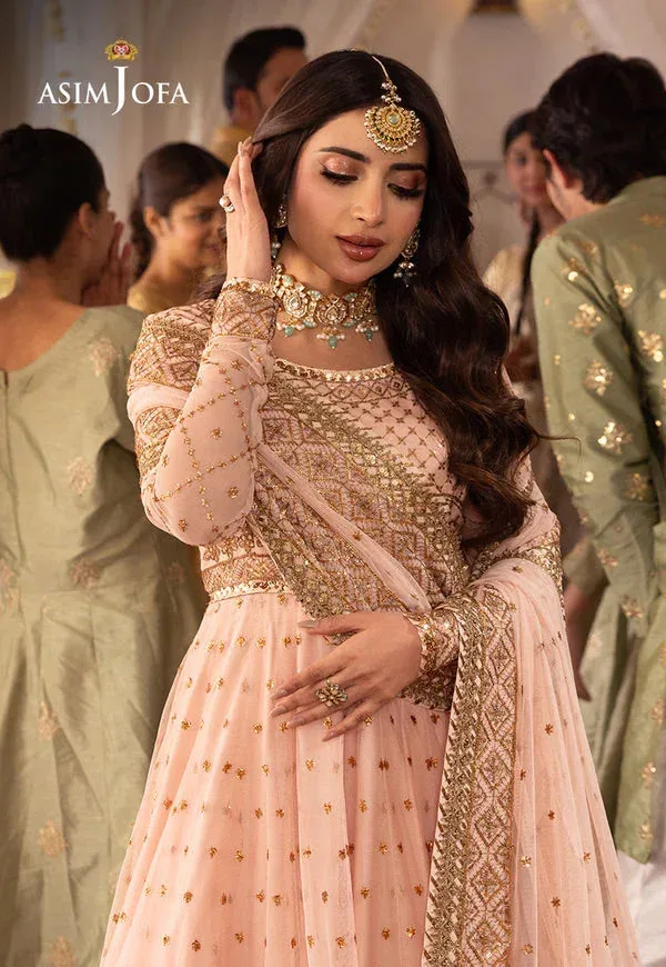 Asim Jofa Shehnai Festive Collection Peach Silk – view 5 – Poshaq