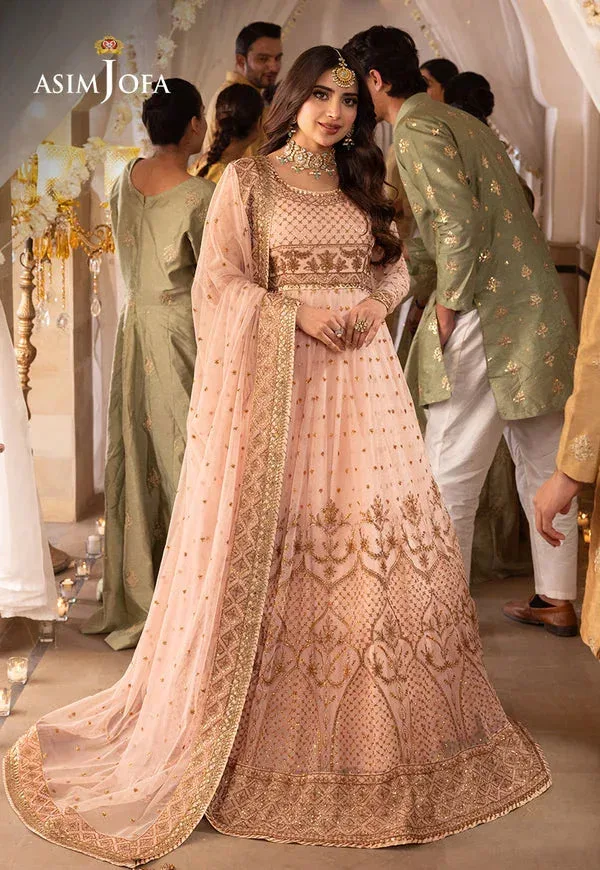 Asim Jofa Shehnai Festive Collection Peach Silk – view 6 – Poshaq