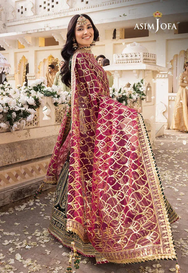 Asim Jofa Shehnai Festive Collection Green Chiffon – view 2 – Poshaq