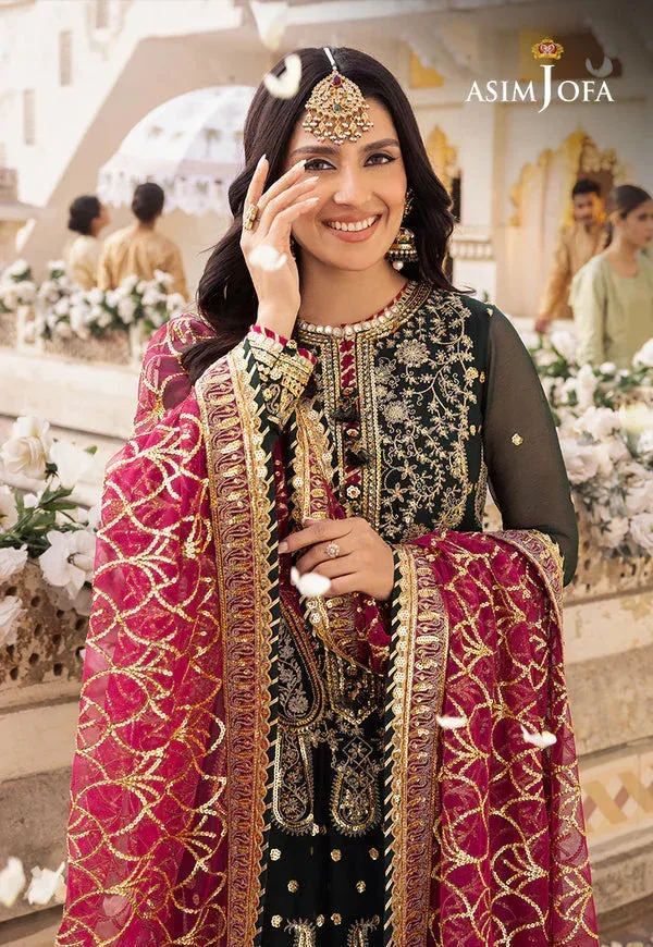 Asim Jofa Shehnai Festive Collection Green Chiffon – view 4 – Poshaq
