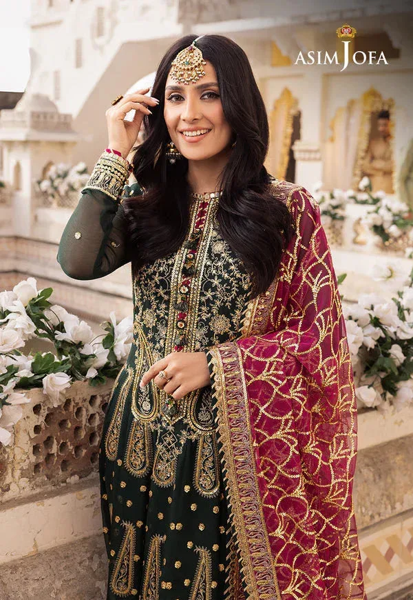 Asim Jofa Shehnai Festive Collection Green Chiffon – view 6 – Poshaq