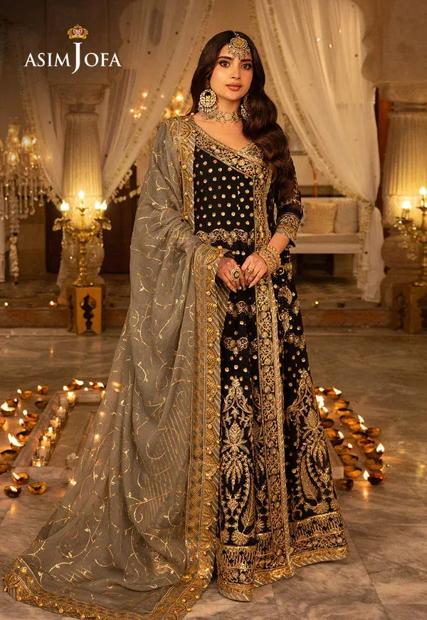 Asim Jofa Shehnai Festive Collection Black Chiffon – view 1 – Poshaq