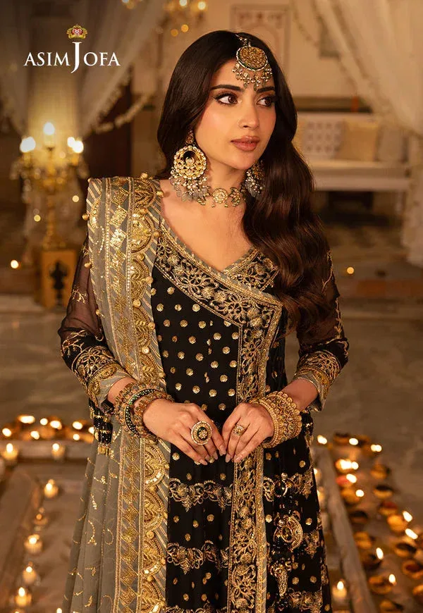 Asim Jofa Shehnai Festive Collection Black Chiffon – view 3 – Poshaq