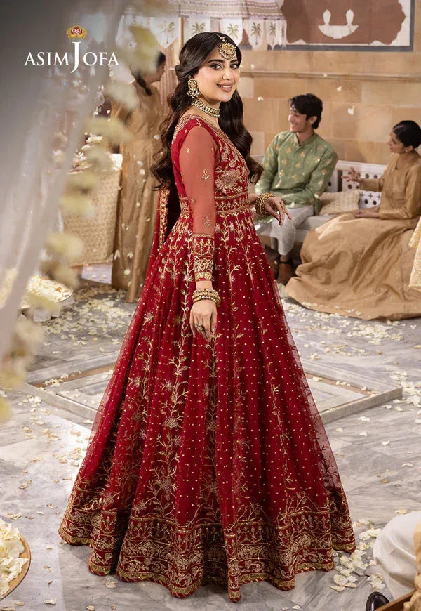 Asim Jofa Shehnai Festive Collection Red Silk – view 11 – Poshaq