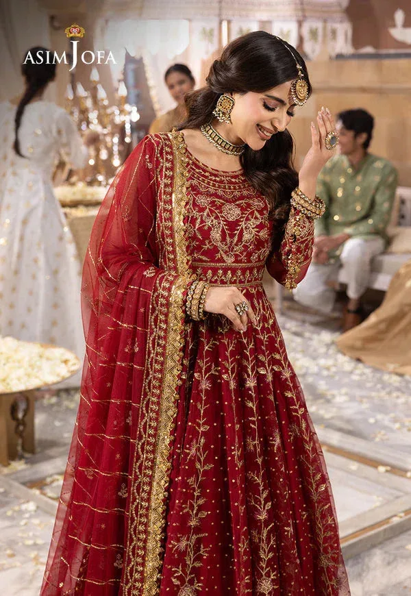 Asim Jofa Shehnai Festive Collection Red Silk – view 12 – Poshaq