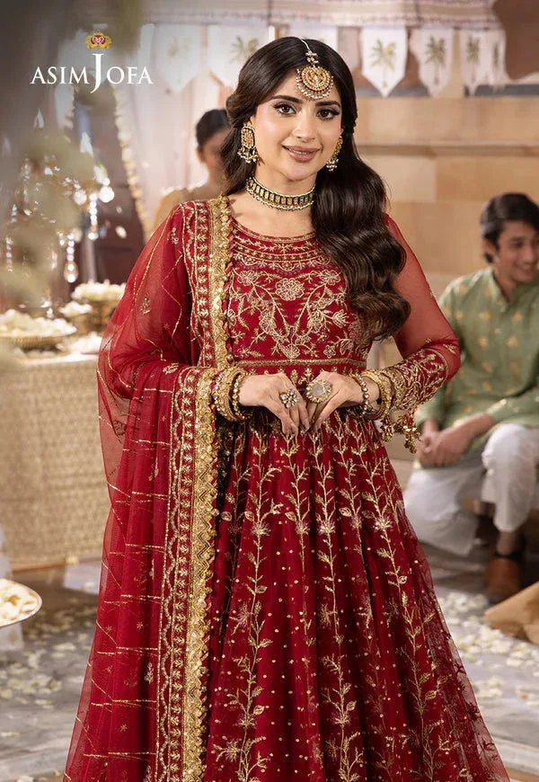 Asim Jofa Shehnai Festive Collection Red Silk – view 13 – Poshaq