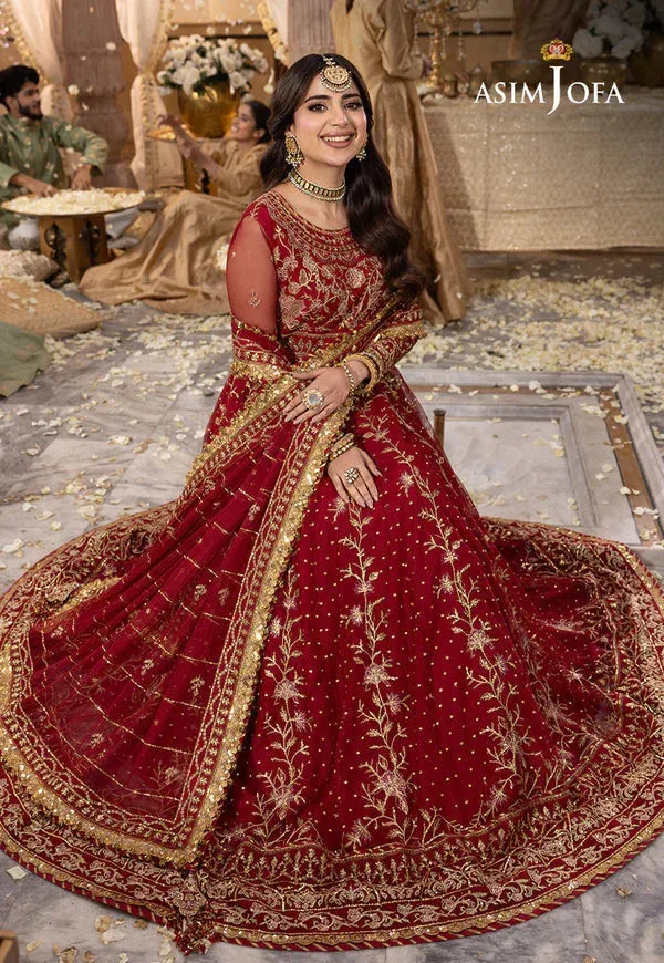 Asim Jofa Shehnai Festive Collection Red Silk – view 5 – Poshaq