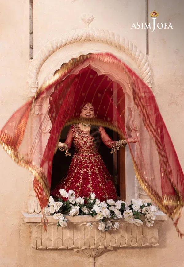 Asim Jofa Shehnai Festive Collection Red Silk – view 6 – Poshaq