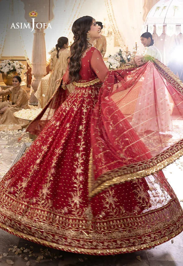Asim Jofa Shehnai Festive Collection Red Silk – view 8 – Poshaq