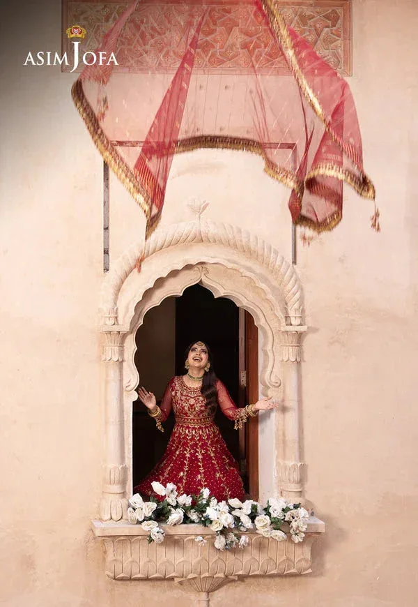 Asim Jofa Shehnai Festive Collection Red Silk – view 9 – Poshaq