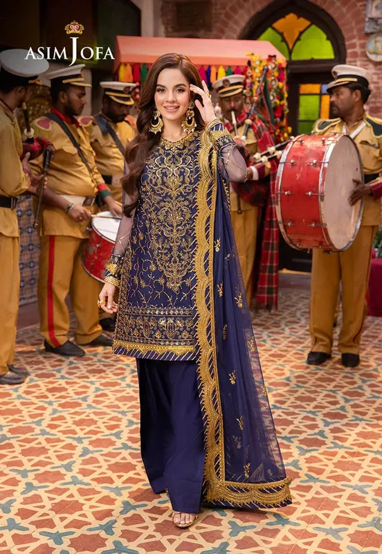 Asim Jofa Pyaar Diyan Gallan Formals Purple Net – view 1 – Poshaq