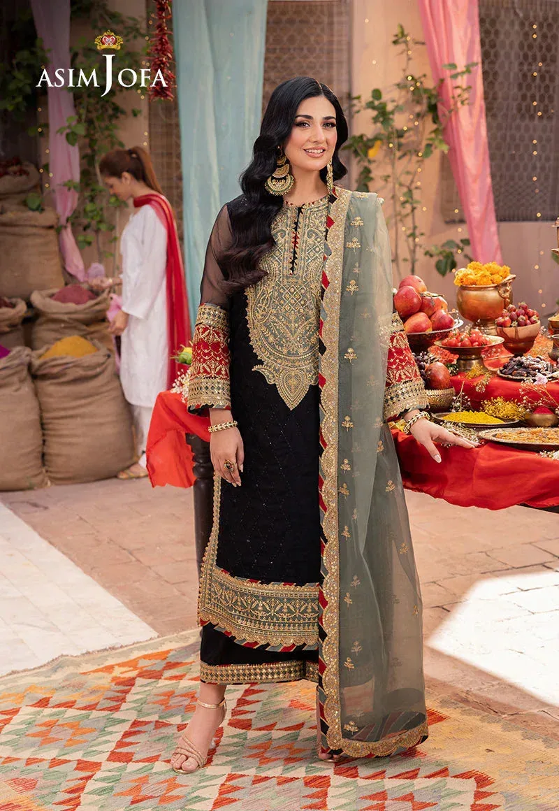 Asim Jofa Pyaar Diyan Gallan Formals Black Organza – view 1 – Poshaq