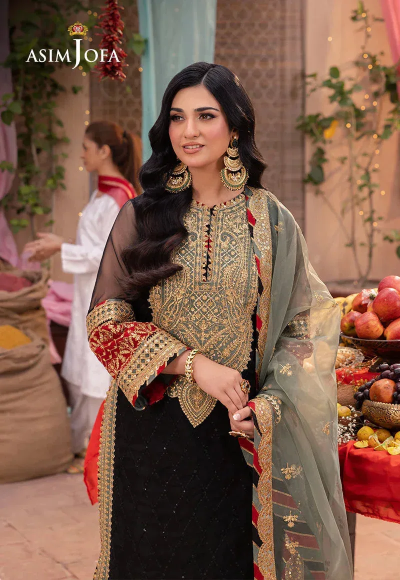 Asim Jofa Pyaar Diyan Gallan Formals Black Organza – view 3 – Poshaq