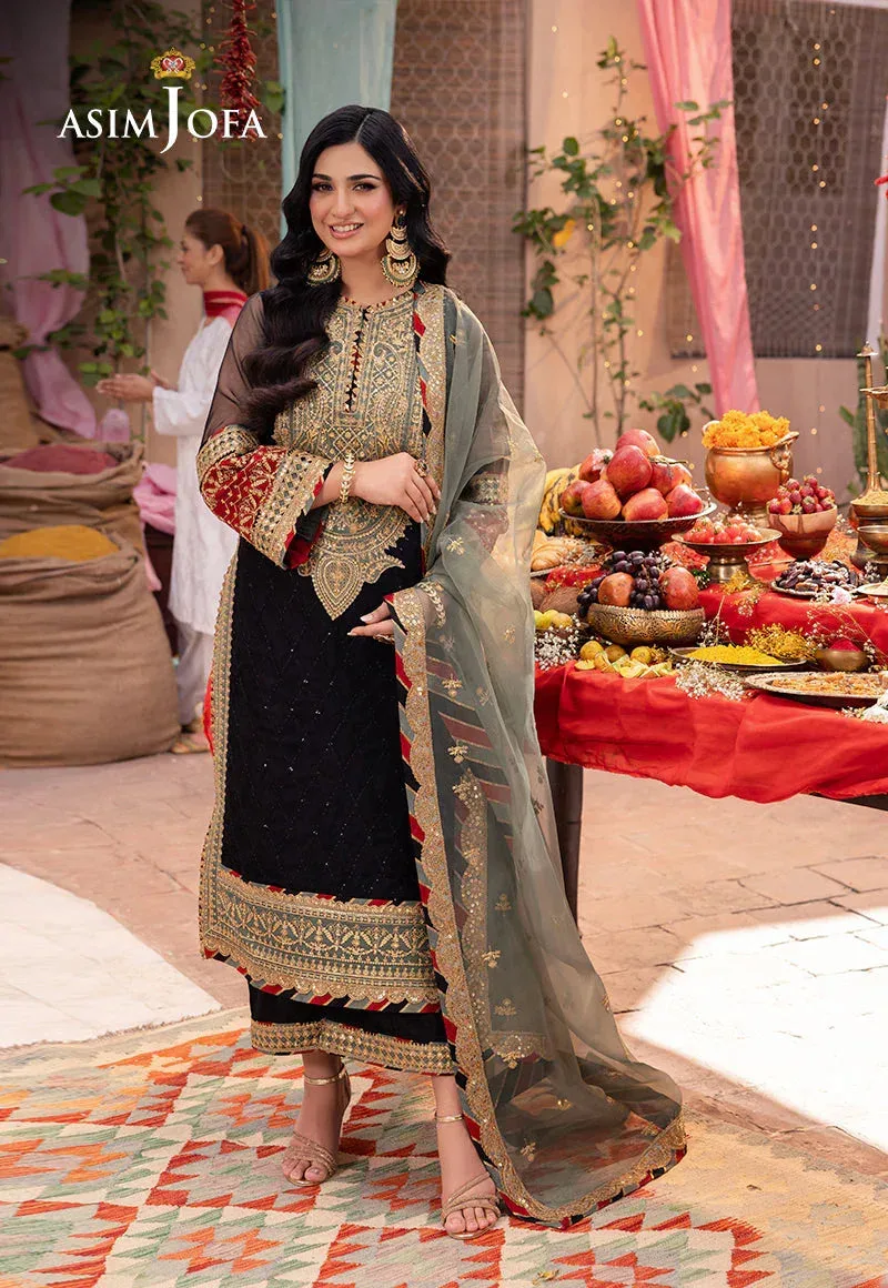 Asim Jofa Pyaar Diyan Gallan Formals Black Organza – view 4 – Poshaq