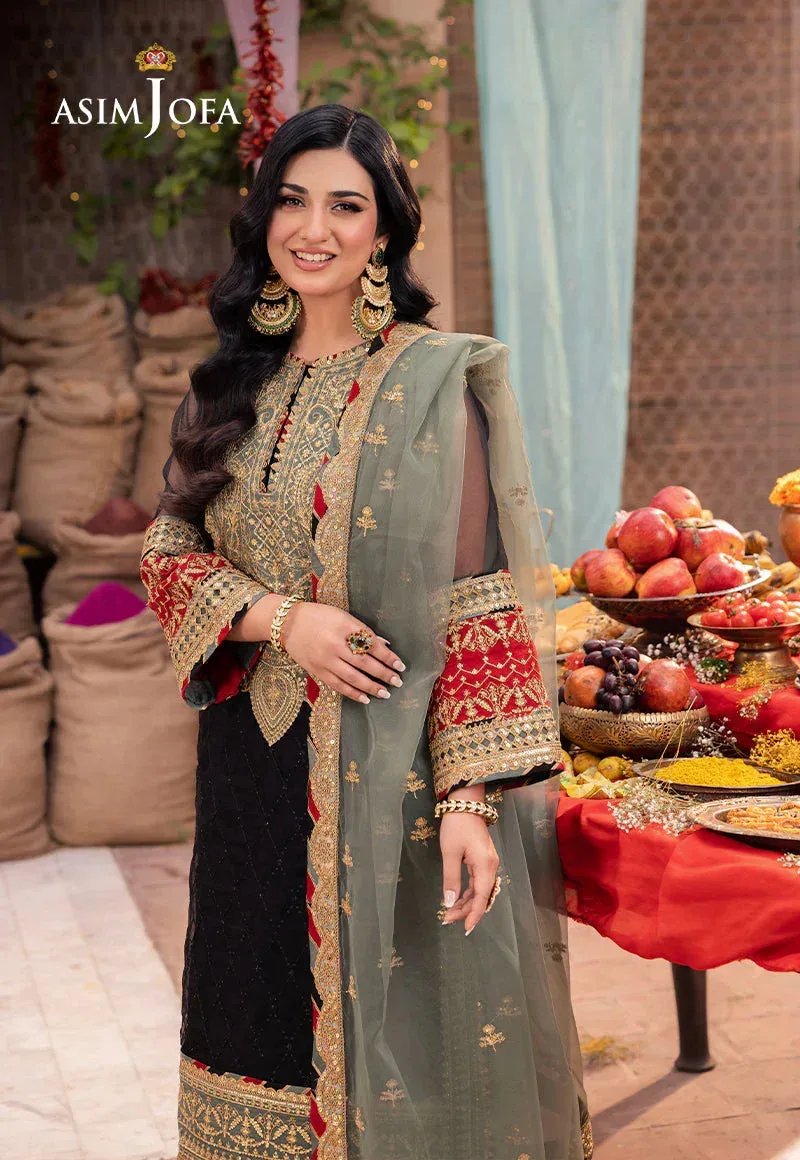 Asim Jofa Pyaar Diyan Gallan Formals Black Organza – view 5 – Poshaq