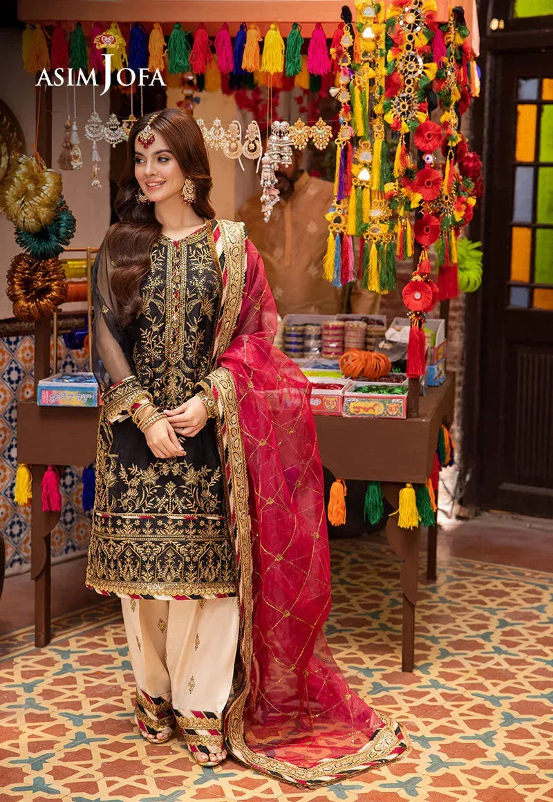 Asim Jofa Pyaar Diyan Gallan Formals Black Organza – view 5 – Poshaq
