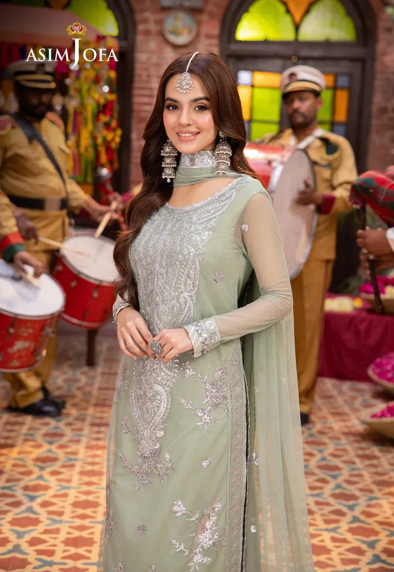 Asim Jofa Pyaar Diyan Gallan Formals Silver Organza – view 2 – Poshaq