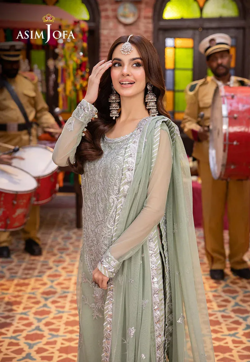 Asim Jofa Pyaar Diyan Gallan Formals Silver Organza – view 3 – Poshaq