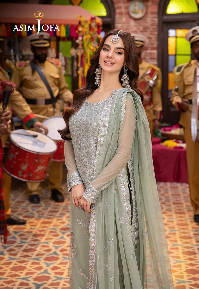 Asim Jofa Pyaar Diyan Gallan Formals Silver Organza – view 4 – Poshaq